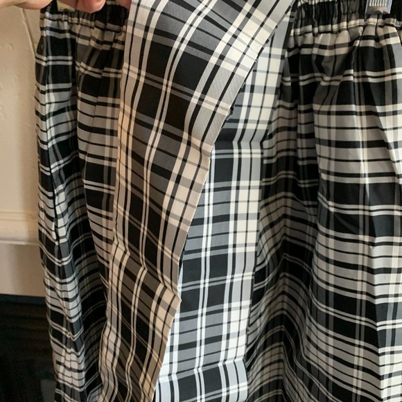 Vintage Mr. Hank 100% Acetate Black & White Check Skirt w/ belt, Approx 8 - Picture 5 of 14
